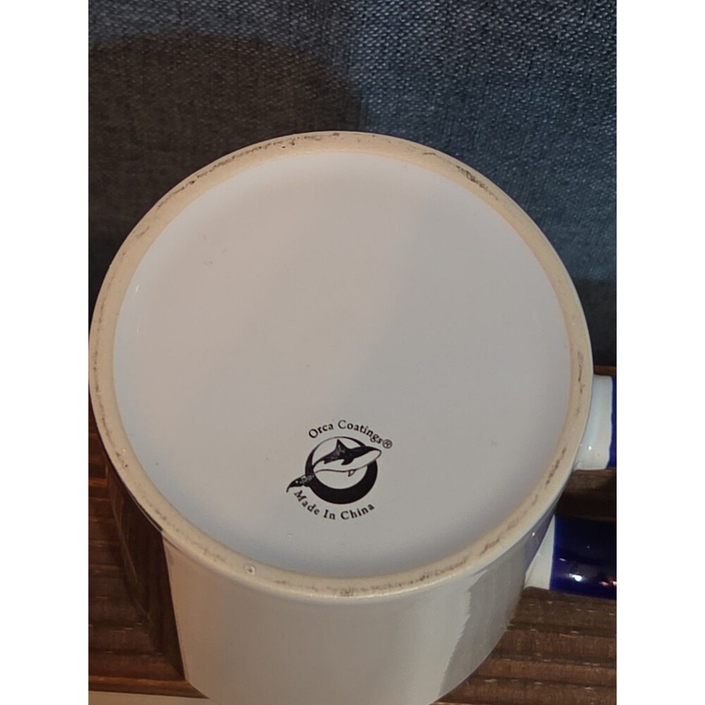 Love You To The Moon Ceramic Coffee Mug Navy Two-Tone New - Picture 12 of 16